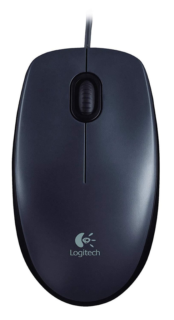 [M90 -EK-DS] Logitech M90 Wired USB Optical Mouse – Plug-and-Play, Ambidextrous Design, High-Precision Tracking for Windows & macOS