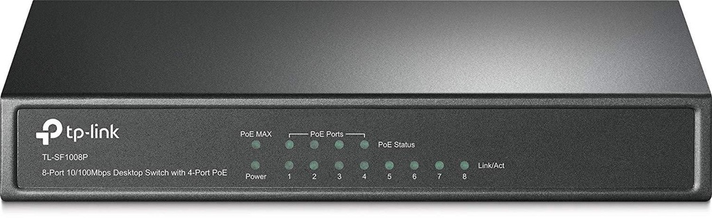 [TL-SF1008P] TP-Link TL-SF1008P 8-Port 10/100Mbps Desktop Switch with 4-Port PoE+