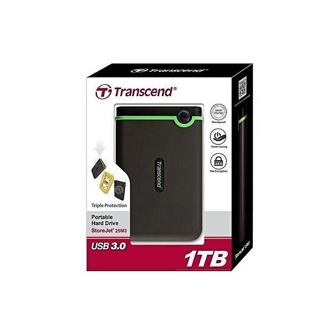 [760557840879] Transcend 1TB StoreJet M3 Military Drop Tested USB 3.0 External Hard Drive