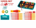 Total THKISD1201 1000V VDE 12-Piece Insulated Interchangeable Screwdriver Set – Magnetic Tips, Heat-Resistant, Electrician-Grade with Voltage Tester & Handle