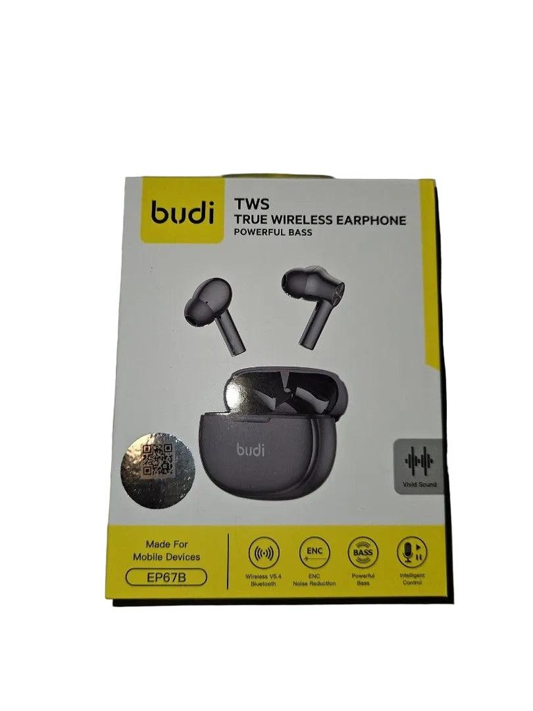 Budi EP67B Wired Earphones – In-Ear Headphones with Microphone & 3.5mm Jack for Clear Stereo Sound