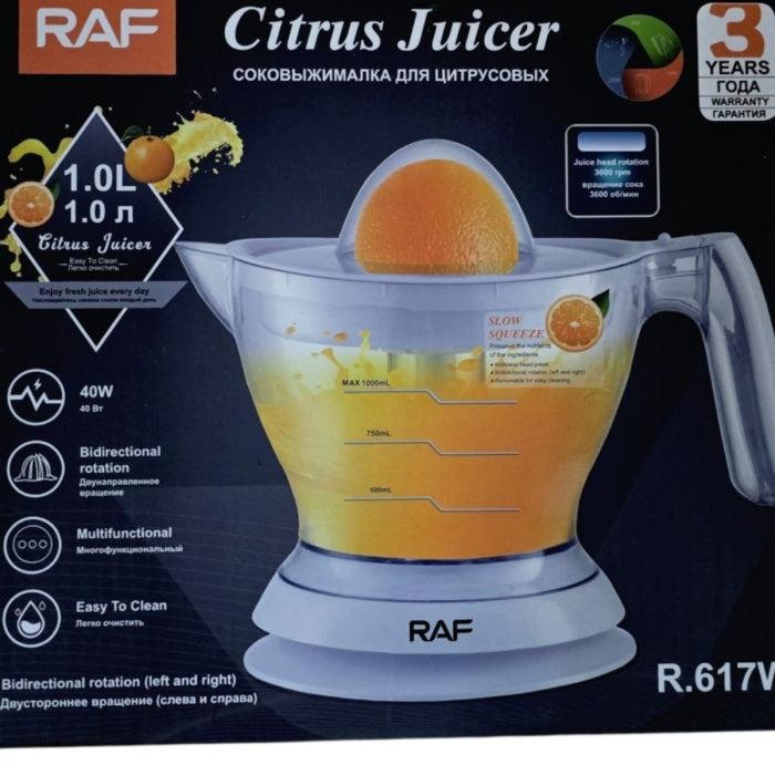 RAF R.617W 1L Citrus Juicer Electric Kitchen Juicer – Powerful Motor, Auto Reverse Function, Easy-Clean Removable Parts for Fresh Juice at Home