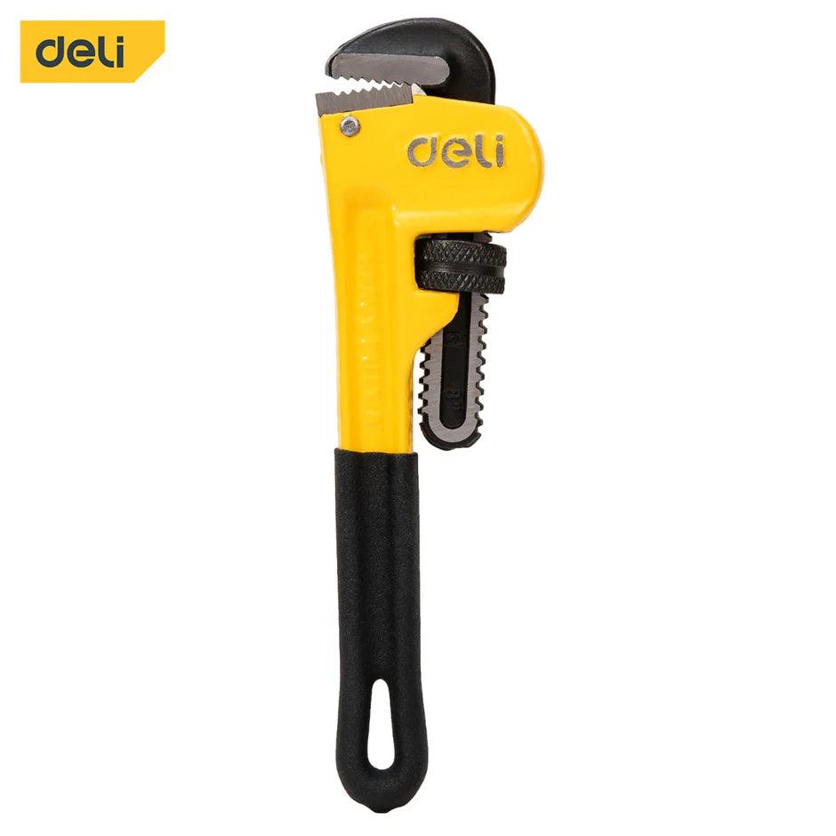 Deli EDL2518 18" 450mm Pipe Wrench – Heavy Duty Adjustable Plumbing Wrench with Hardened Steel Jaws for Pipe Fitting, Plumbing & Mechanical Repairs
