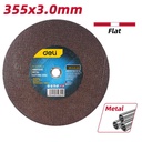 Deli EDH-SZP355-E1 355mm x 3mm x 25.4mm Abrasive Metal Cutting Disc Flat Centre – Heavy Duty Cutting Disc for Metal Fabrication, Workshop, and Industrial Applications