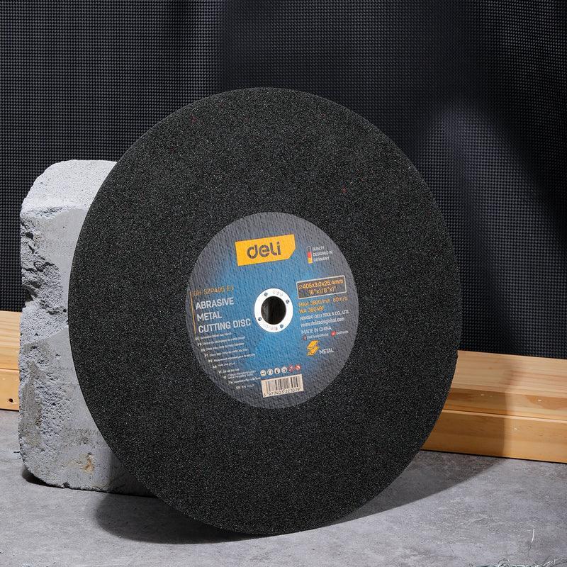 Deli EDH-SZP405-E1 405mm Abrasive Metal Cutting Disc Flat Centre – Heavy Duty Cutting Disc for Metal Fabrication, Workshop, and Industrial Applications