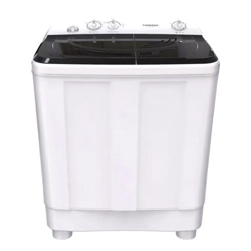 Tornado TWH-Z10DNE-W 10Kg Washing Machine – Half Automatic Twin Tub Washer with Washing & Drying Tubs, Standard and Strong Wash Programs, Energy-Efficient Home Laundry Appliance