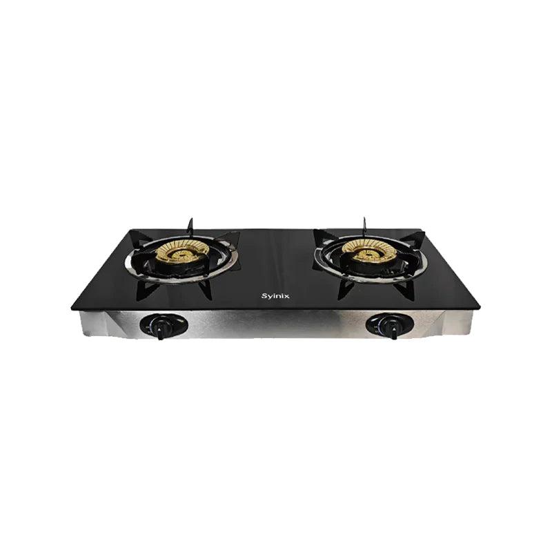 Syinix SGC2001 120mm Stainless Steel Tabletop Gas Cooker – Durable Black Single Burner Kitchen Stove