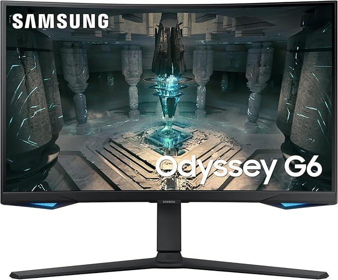 Samsung G6 Odyssey 32" QHD Curved Gaming Monitor- Ultra-Fast 240Hz, 1ms Response, Smart Hub, HDR10, Ideal for Pro Gaming(LS32BG650EMXUE)