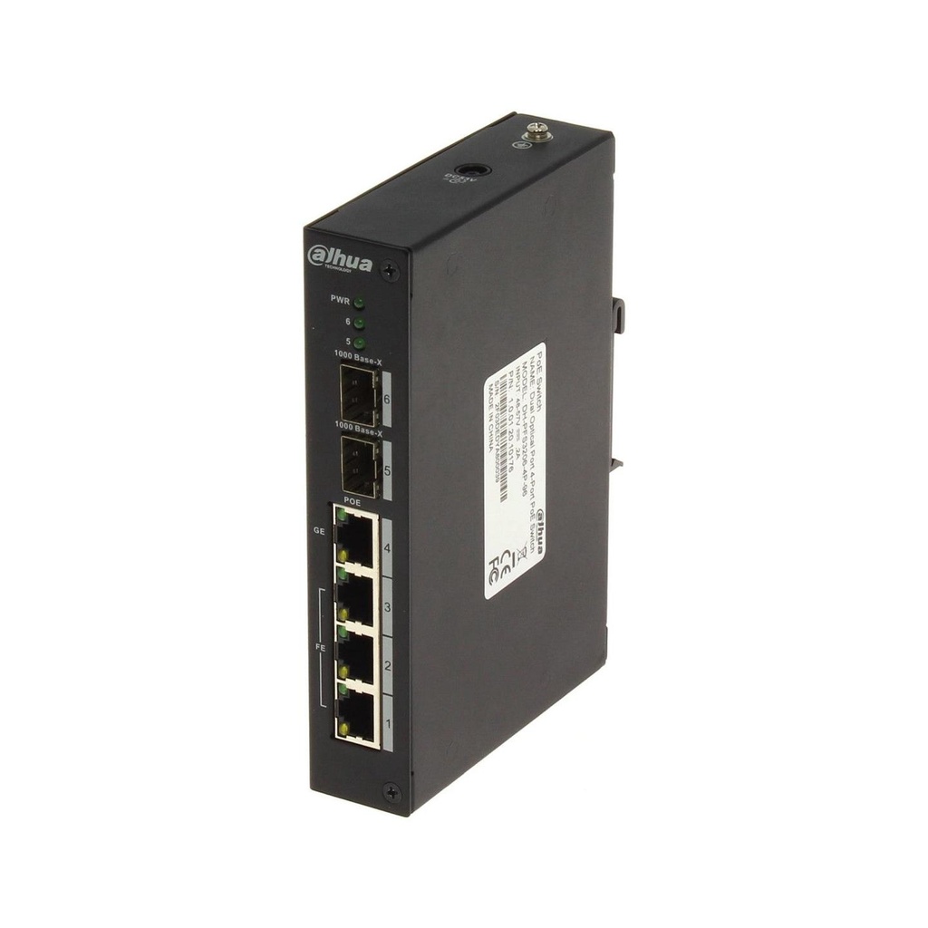Dahua PFS3206-4P-96 4-Port PoE Unmanaged Switch – High-Speed Network Switch for IP Cameras & Surveillance Systems