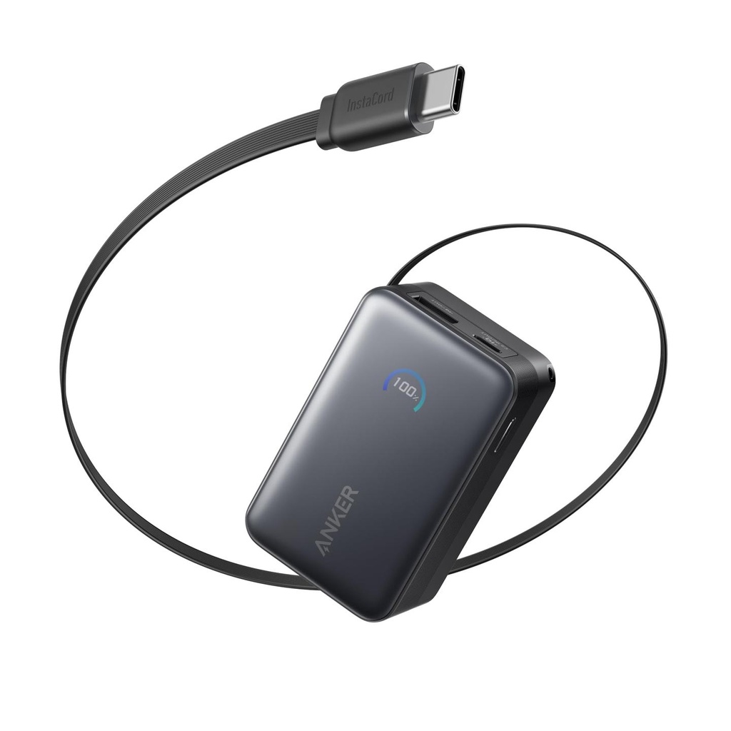 [A1638H11-ES-CA] Anker Nano A1638H11 Power Bank 10K, 45W, Built-In Retractable USB-C Cable – Compact fast-charging power bank with convenient cable storage for reliable charging on the go