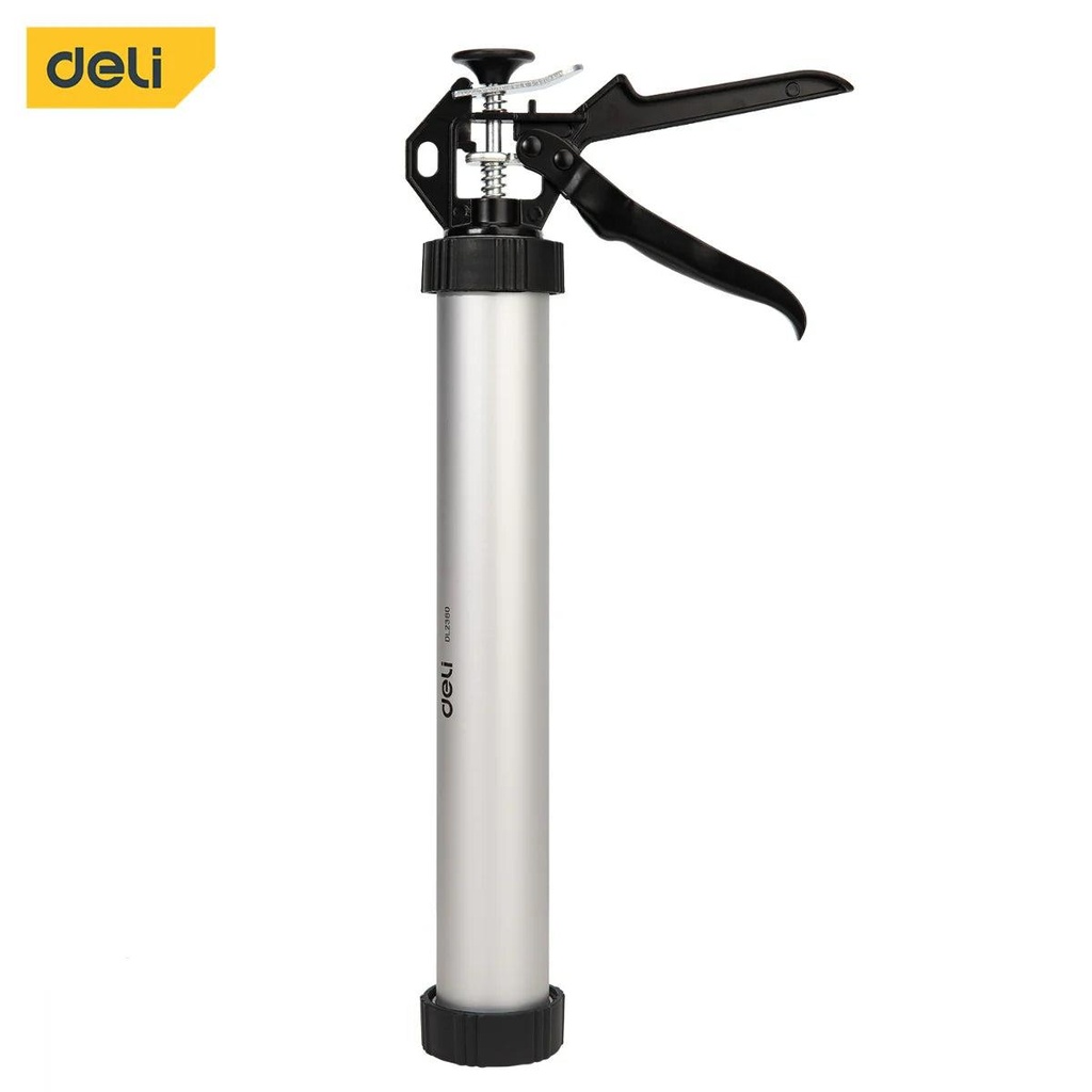 Deli EDL2380 15" Aluminum Handle Caulking Gun – Heavy Duty Professional Sealant and Adhesive Application Tool for Construction, Plumbing, Workshop, and Industrial Maintenance