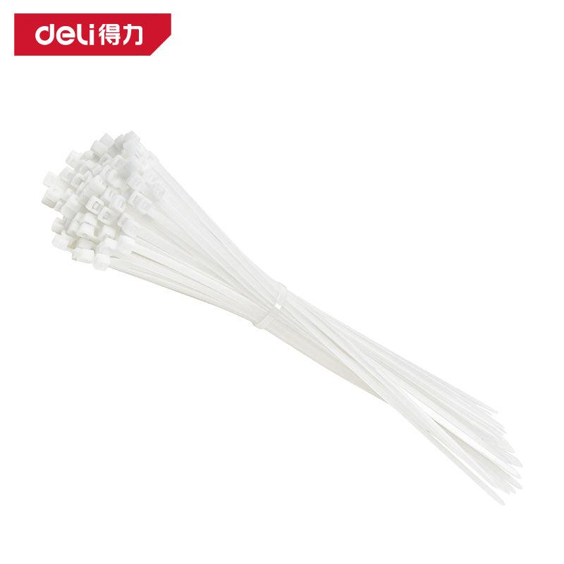 Deli DL506241 4x300mm 100pcs Nylon Cable Ties – Heavy Duty Zip Ties for Cable Management, Electrical Installation, and Industrial Use