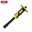 Deli EDL6312 25mm x 19mm x 305mm High Carbon Steel Chisel – Professional Woodworking and Metalworking Chisel with Protective Handle for Workshop, Carpentry, and Industrial Applications