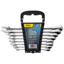 Deli EDL140208T 8-19mm 8PCS Ratchet Dual Use Spanner Set  – Heavy Duty Professional Combination Ratcheting Wrench Set for Automotive, Mechanical, and Industrial Applications