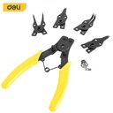 Deli EDL104506 6 Inch Five-In-One Circlip Pliers – Heavy Duty Professional Snap Ring Pliers for Internal and External Retaining Ring Applications