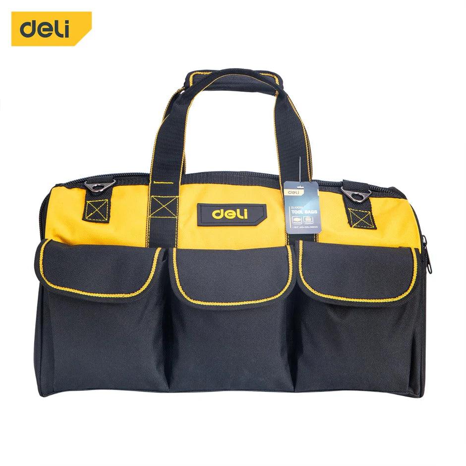 Deli EDL430118 18.5 inch Tool Bag – Heavy Duty Professional Portable Utility Storage Bag for Workshop, Construction, Automotive, and Industrial Applications