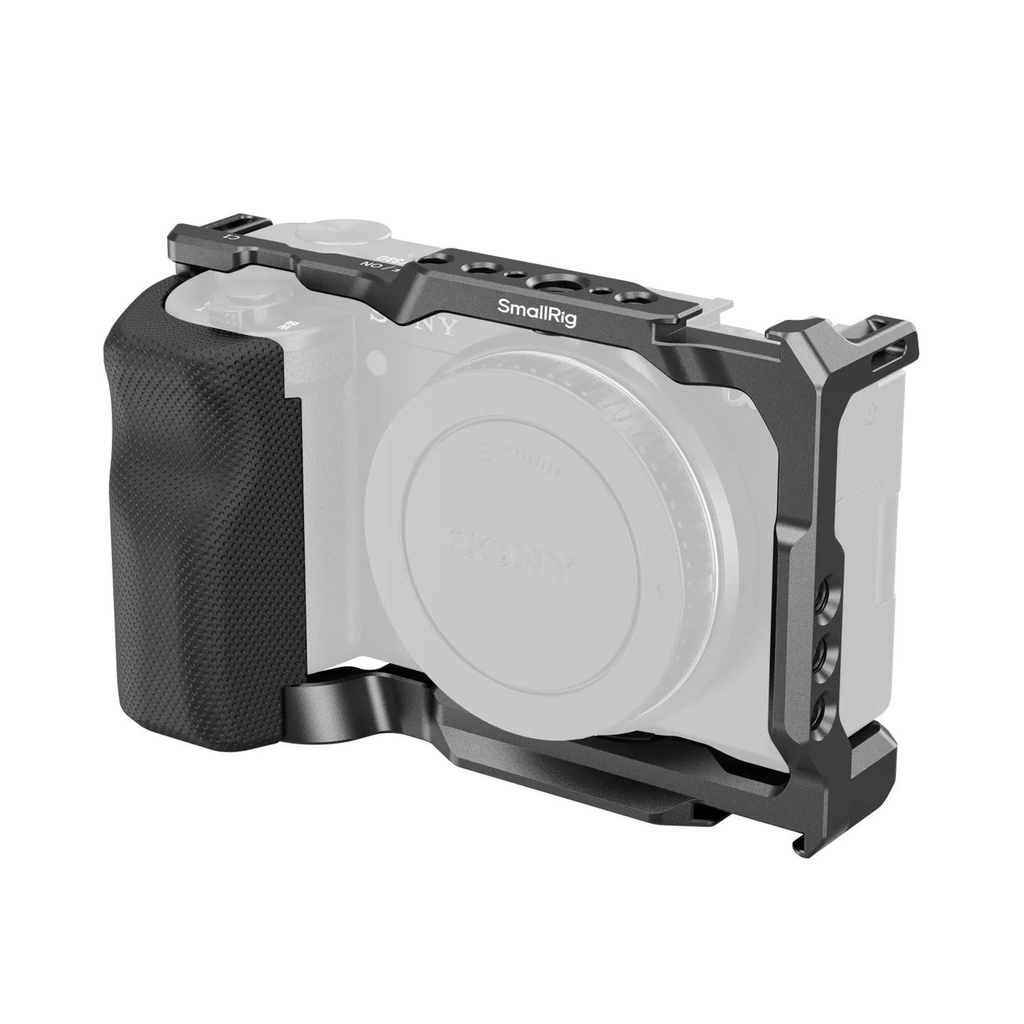 SmallRig 3538 Cage with Grip for Sony ZV-E10 – Protective camera cage with grip that enhances stability, handling, and accessory mounting for improved shooting control