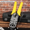 Deli EDL2468C 200mm Modular Plug Crimper – 4P, 6P, 8P Heavy Duty Professional Precision Tool for Workshop, Networking, Electrical, and Industrial Applications