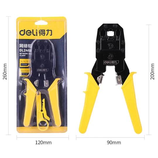 Deli EDL2468 200mm Modular Plug Crimper – 4P, 6P, 8P Heavy Duty Professional Precision Tool for Workshop, Networking, Electrical, and Industrial Applications