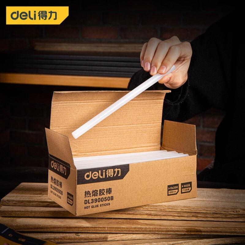 Deli DL390050B 11mm x 200mm Glue Gun Stick – Heavy Duty Professional Hot Melt Adhesive Sticks for Workshop, Crafting, Construction, Packaging, and Industrial Applications
