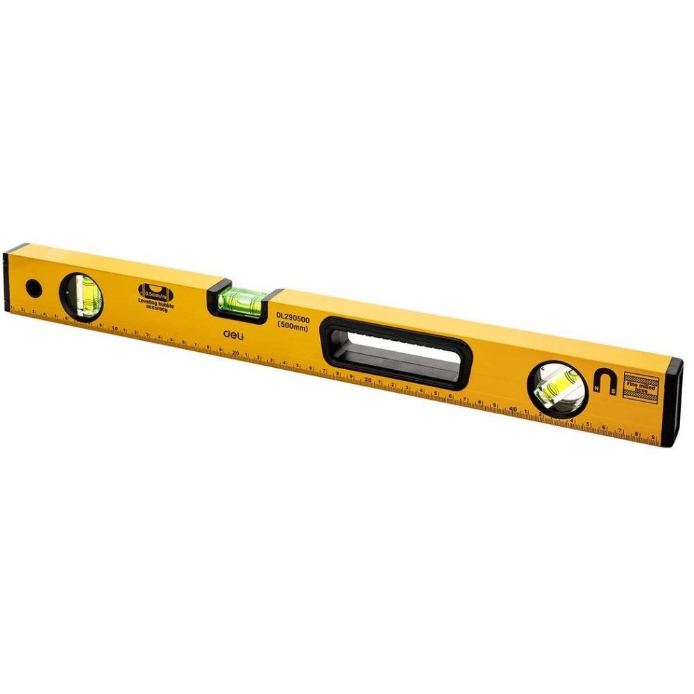 Deli EDL290500 50cm Spirit Level – Heavy Duty Professional Workshop, Construction, Carpentry, and Industrial Precision Measuring Tool