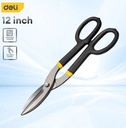 Deli EDL25912 12" Tin Snip – Heavy Duty Professional Cutting Tool with Maximum Cutting Thickness for Carbon Steel ≤0.8mm & Stainless Steel ≤0.6mm, Industrial Grade Workshop, Construction, and Fabrication Hand Tool