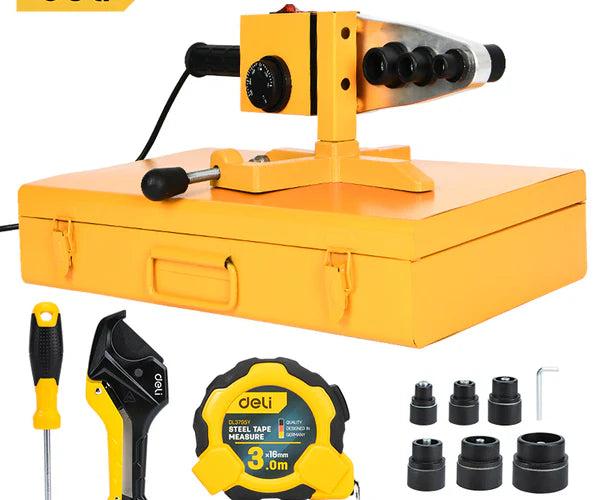 Deli EDL397363 220–240V Plastic Tube Welding Tool – Dual Power 800W/1500W Hot Air Plastic Welder for Pipe Joining, Plumbing and Fabrication Work