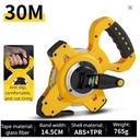 Deli DL9030G 30m x 14.5mm Steel Measuring Tape – Fast Rewind Gear Tape Measure with 3:1 Gear Ratio for Construction, Surveying and Layout Applications