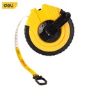 Deli EDL9830ZY 30m x 12.5mm Fibreglass Measuring Tape – Dual Metric & Inch Graduations for Construction, Surveying and Layout Applications