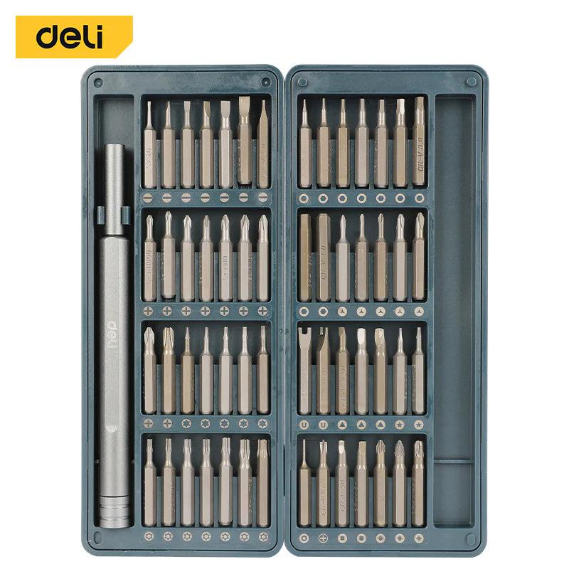 Deli EDL241057 57‑Piece Household Precision Screwdriver Set – Comprehensive Precision Screwdriver Kit with Assorted Bits for Electronics, Eyewear, Gadgets and General Repair