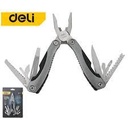 Deli EDL555102 15-in-1 Foldable Multi Tool Plier – Compact Versatile 15 Function Hand Tool with Pliers, Cutters, Screwdrivers and More for Outdoor, DIY, Workshop and Maintenance Use