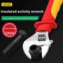 Deli DQ90410 1000V 10 inch 250mm Insulated Adjustable Spanner  – Heavy Duty VDE Certified Adjustable Wrench for Safe Electrical, Mechanical and Maintenance Work