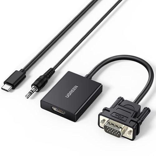 UGREEN CM513 VGA to HDMI Adapter UG-50945 – High-Definition Video & Audio Converter for PC, Laptop & Projector