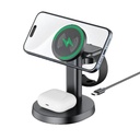 Budi WL4900 Wireless 3 in 1 Charging Stand – Fast Wireless Charging Dock for Smartphone, Smartwatch and Earbuds with Stable Desktop Design for Home and Office Use