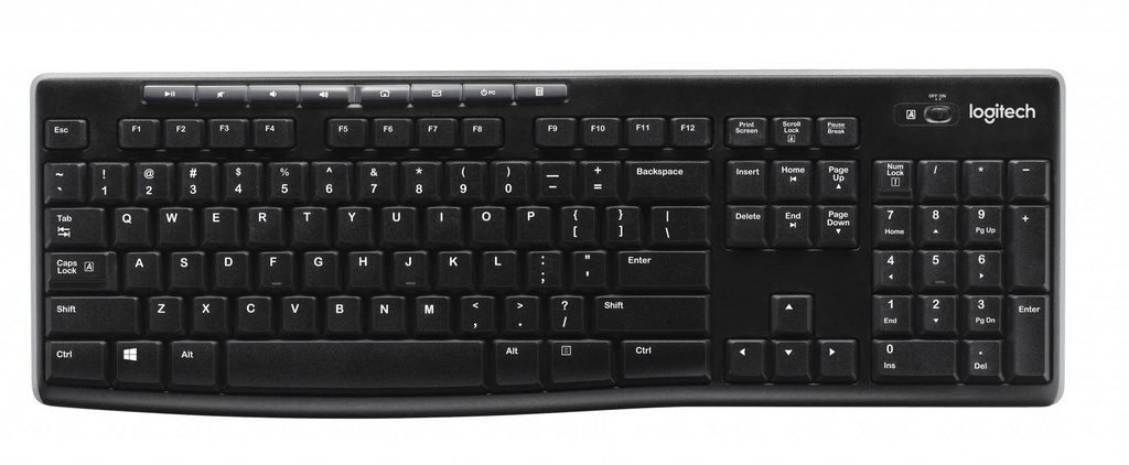 Logitech K270 Wireless Keyboard Black, 920-003736 - Long-Range, Reliable Typing for Home & Office