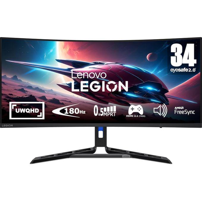 Lenovo Legion R34w-30 34” Curved Gaming Monitor 67C7GACBAE – 3440x1440 WQHD, 165Hz, 1ms, HDMI & DisplayPort for PC & Console Gaming