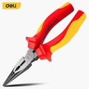 Deli EDL512108 8 Inch 200mm Insulated Labor Saving Long Nose Pliers – Professional VDE 1000V Needle Nose Pliers for Electrical Installation, Wiring and Precision Maintenance Work