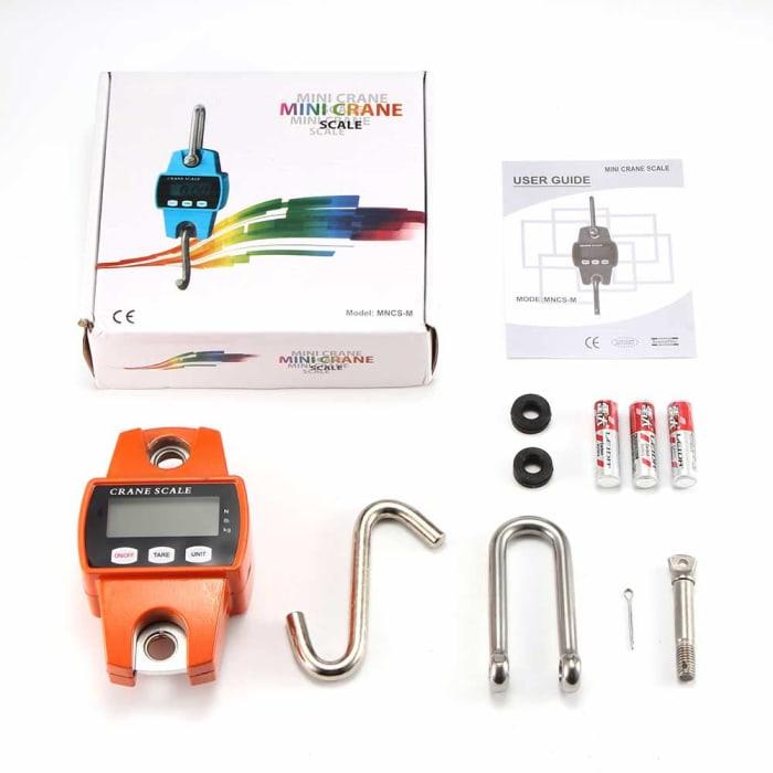 Baxnore MNCS-M 300kg Portable Digital Mini Crane Scale – Heavy-Duty Industrial Weighing Device with LCD Display, Tare Function, and Hook Suspension