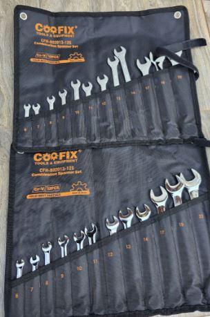Coofix CFH-1302013-12S 12-Piece Combination Spanner Set – Metric Chrome Vanadium Wrench Set for Automotive & DIY Use