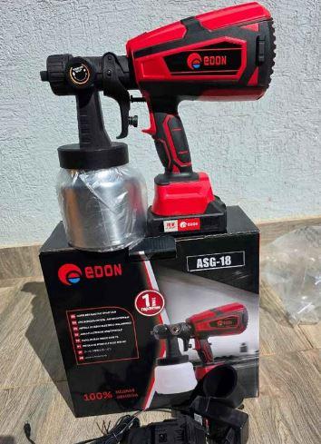 Edon ASG-18 Cordless Spray Gun – Portable 18V Paint Sprayer for Home & Professional Use