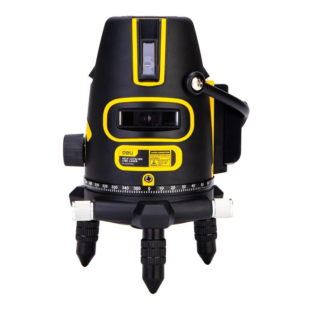 Deli EDL332302 Self-Leveling Line Laser – High Precision Cross Line Laser Level with 0-10 Meter Working Range for Construction, Tiling & Interior Alignment