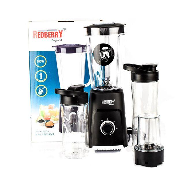 Redberry RB134 4-in-1 300W Blender – Powerful Multi-Functional Kitchen Appliance for Blending, Juicing, and Grinding