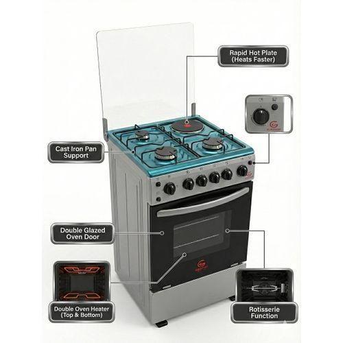 Eurochef EGT55-3G1E-E 3-Burner Stand Cooker – Gas Stove with Oven and Grill for Efficient Home Cooking