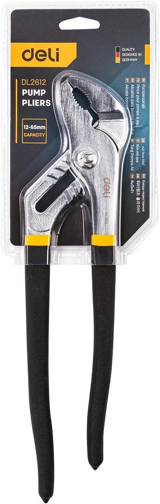 Deli EDL2616 16" Water Pump Pliers – Heavy Duty Adjustable Groove Joint Pliers with Hardened Steel Jaws for Plumbing, Pipe Gripping & Mechanical Repairs