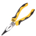 Deli Tools EDL2106 6" Long Nose Pliers – Extended Straight Precision Hand Tool with Yellow Comfort Grip Handle