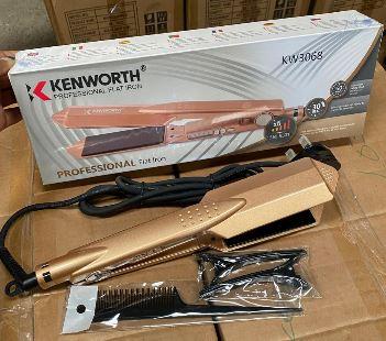 Kenworth KW3068 Professional Flat Iron Hair Straightener – Ceramic Plates, Fast Heat, Salon-Quality Styling