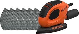 Black+Decker BEW230 55W Mouse Sander – Compact & Powerful Wood, Paint, and DIY Sanding Tool