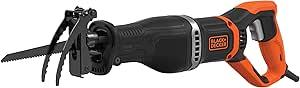 Black+Decker BES301K-GB 750W Reciprocating Saw – Powerful Corded Tool for Wood, Metal & DIY Projects