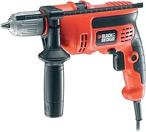 Black+Decker KR604CRESK 600W 13mm Percussion Drill – Powerful Hammer Drill for Concrete, Metal & Wood for DIY & Professional Use