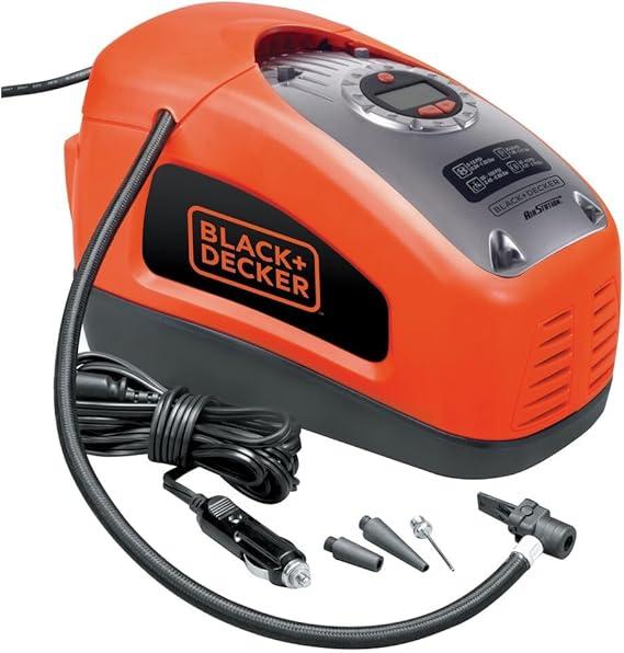 Black+Decker ASI300-GB 160PSI Portable Air Inflator – Quick Tire & Sports Pump for Cars, Bikes & Home Use